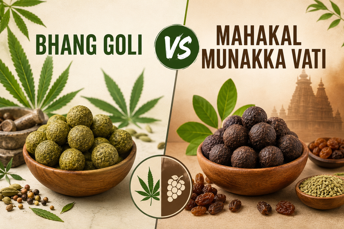 Bhang Goli vs Mahakal Munakka Vati: Key Differences, Uses, Ingredients, Effects, and Considerations